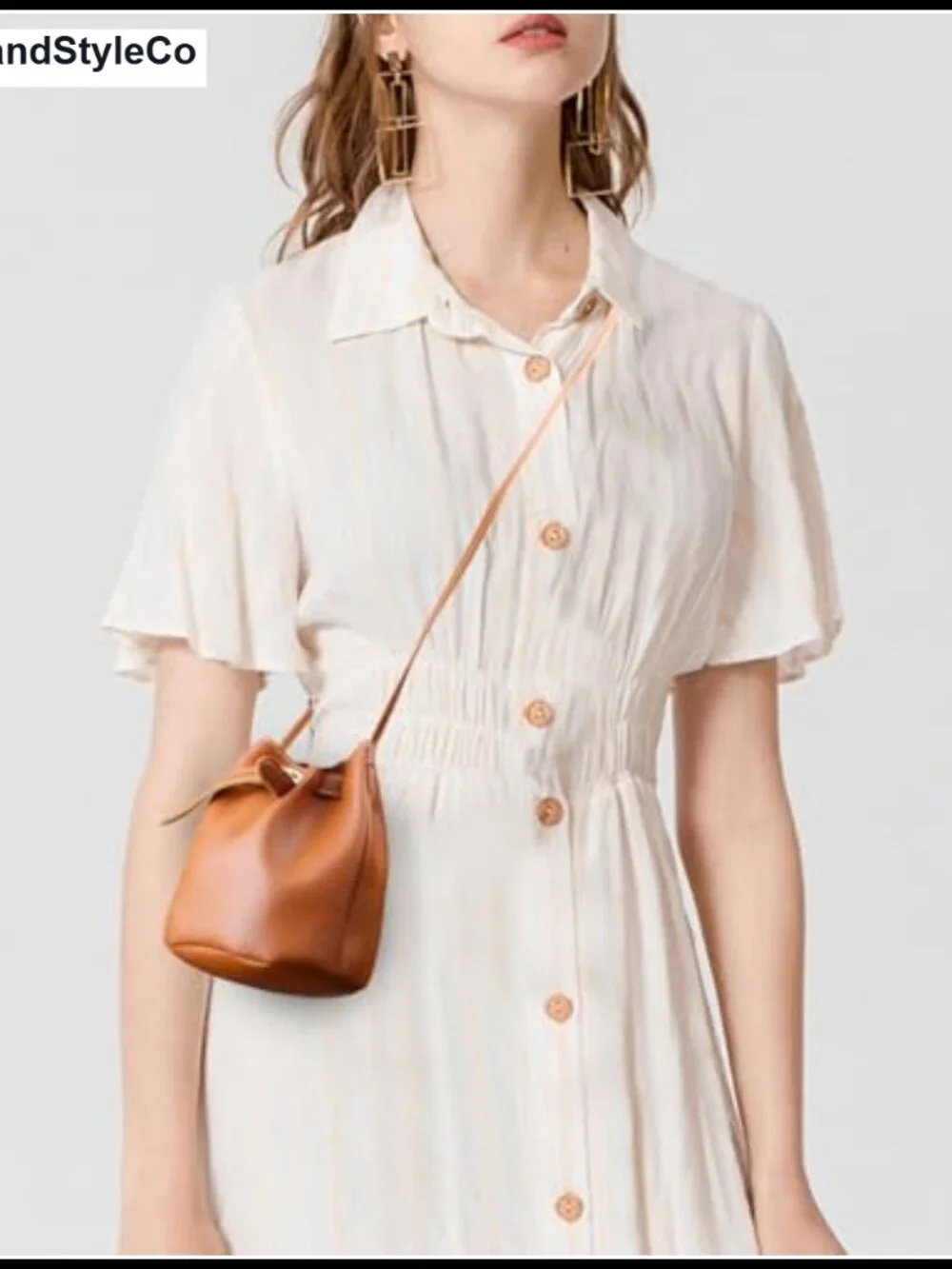 Small Leather Bucket Crossbody Purse Ladies Hobo Bag Adjustable Strap